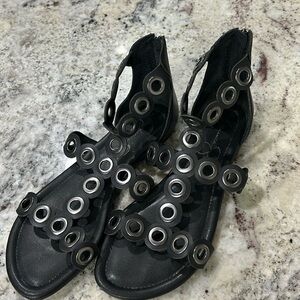 Jessica Simpson Black Sandals with Silver Accents